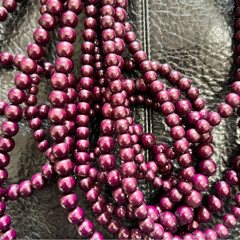 Charming Charlie Elegant Purple Multi Strand Beaded Necklace - Picture 3 of 9
